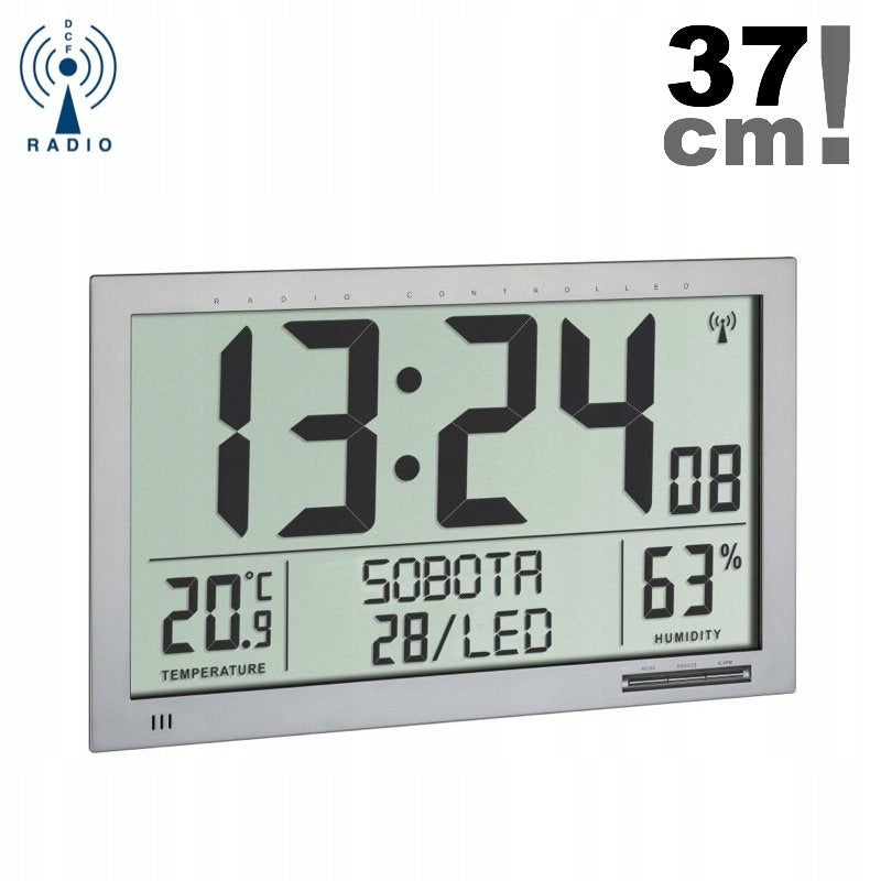 Skaitmeninis XL radijo bangomis valdomas laikrodis TFA su kambario klimatu 60.4517