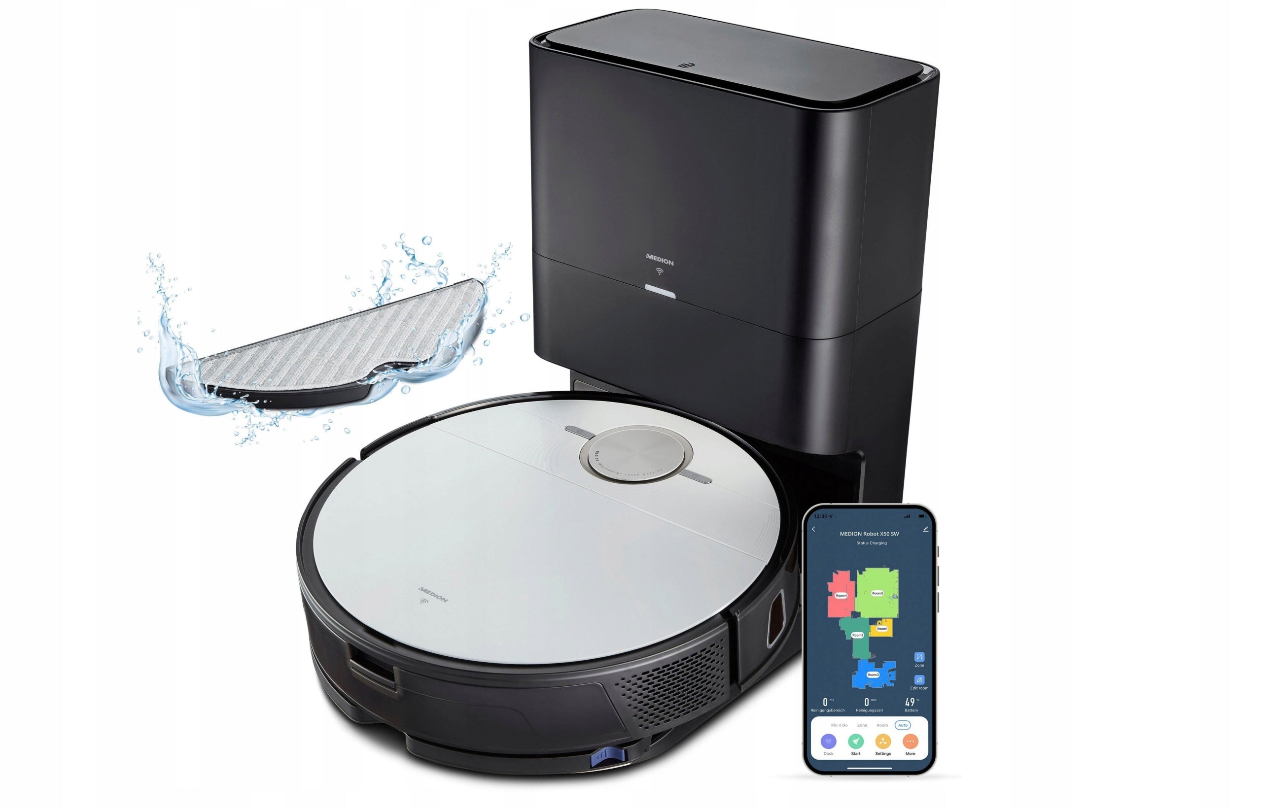 THE MOST POWERFUL ROBOT CLEANING AUTOMATIC VACUUM CLEANER APPLICATION LASER X50 Manufacturer code MD20004