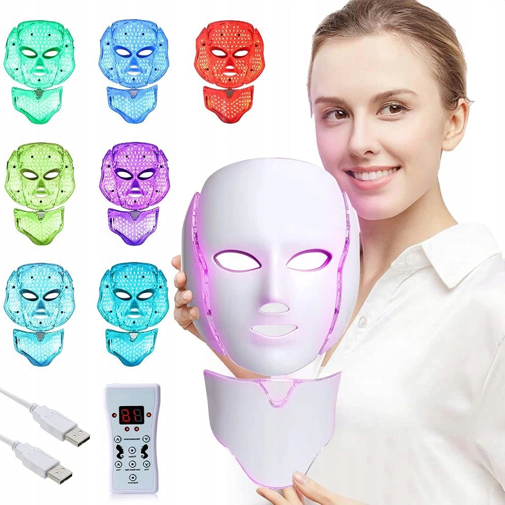 THERAPEUTIC LED MASK 7 COLORS OF LIGHT BRIGHTENING THE SKIN AND SMOOTHING