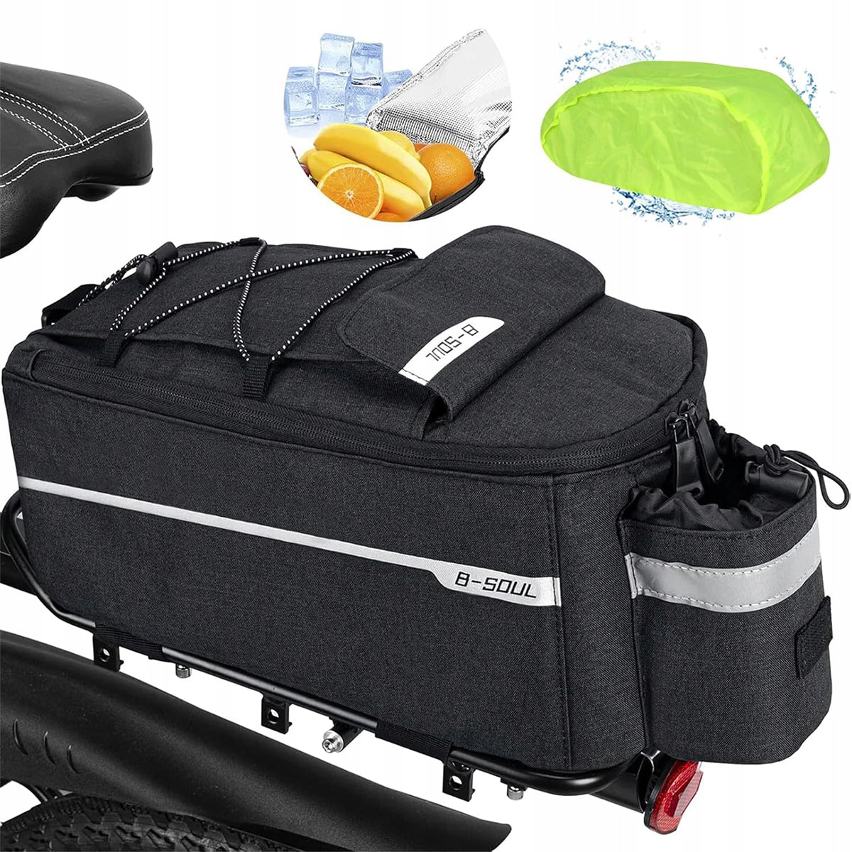 THERMAL BAG BICYCLE POUCH FOR TRUNK BICYCLE BAG 10L + STRAP Brand no brand