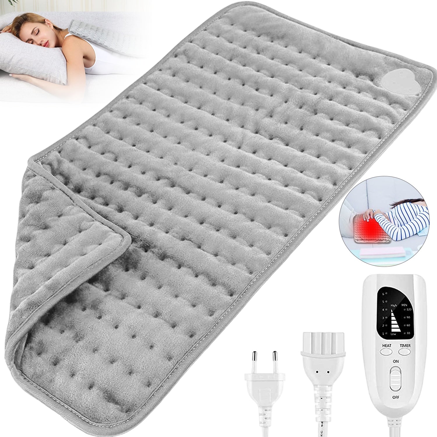 THERMAL BLANKET ELECTRIC HEATED HEATING MAT TIMER AUTO SHUT-OFF