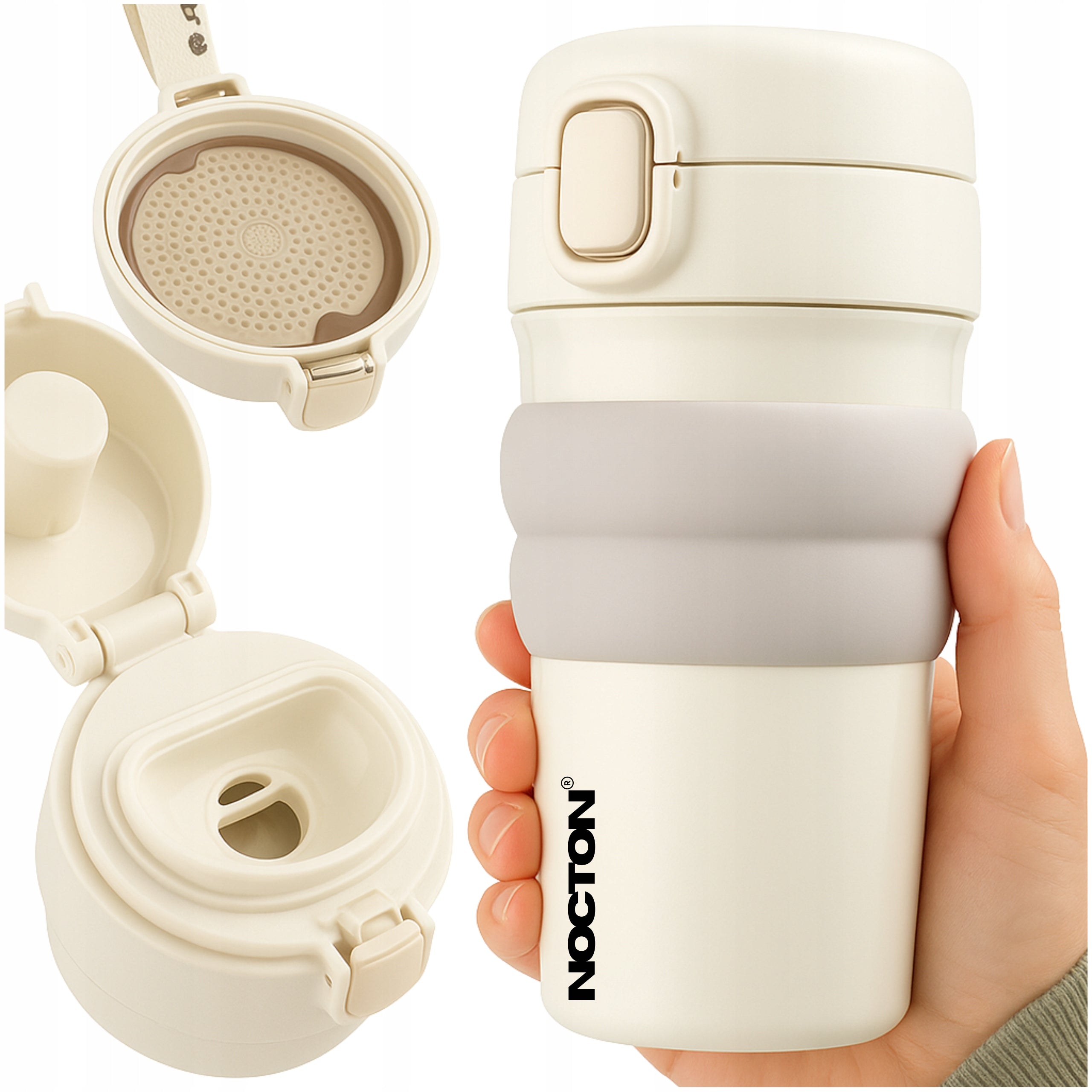 THERMAL CUP FOR COFFEE TEA FOR CAR AIRTIGHT NON-SLIP 500 ml