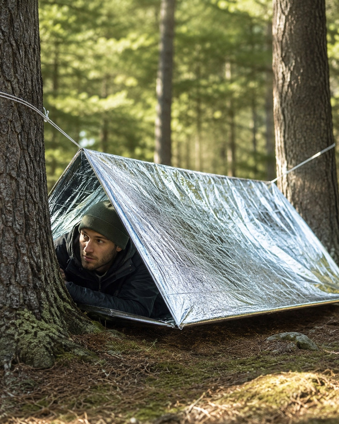 THERMAL EMERGENCY TENT FOR TWO PEOPLE LARGE REUSABLE INSULATION Manufacturer code TERMICZNY NAMIOT AWARYJNY DLA DWÓCH OSÓB