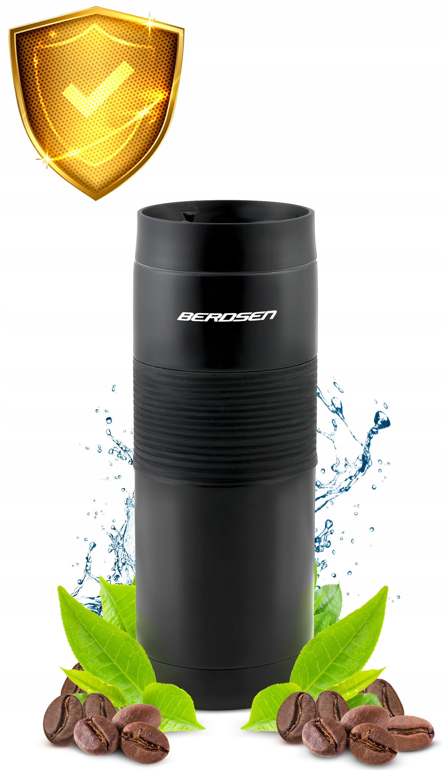 THERMAL MUG THERMOS FOR CAR FOR COFFEE TEA 590ML STAINLESS STEEL Color black