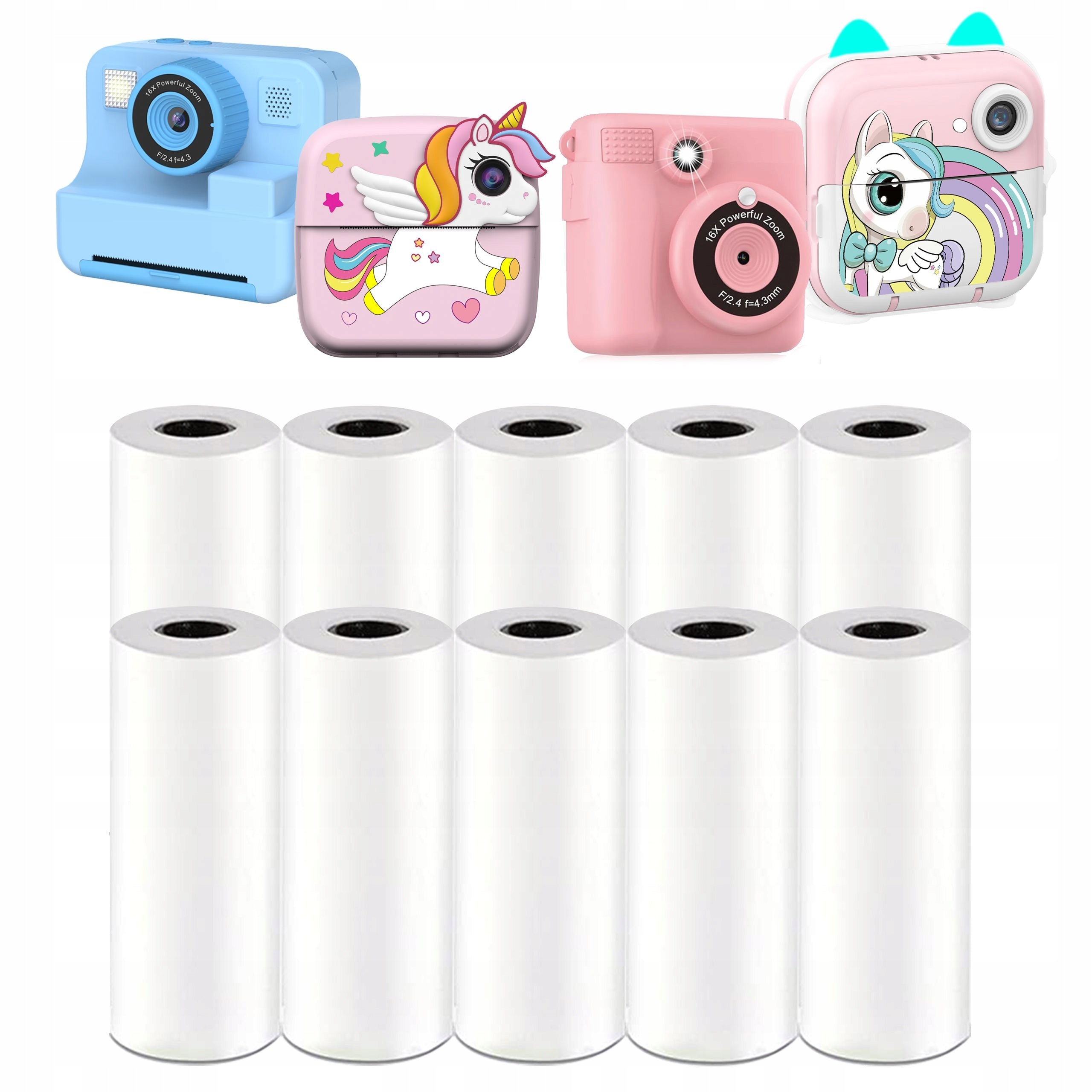 THERMAL PAPER ROLL CARTRIDGES FOR INSTANT CAMERA 10 ROLLS PIECES Packaging status original