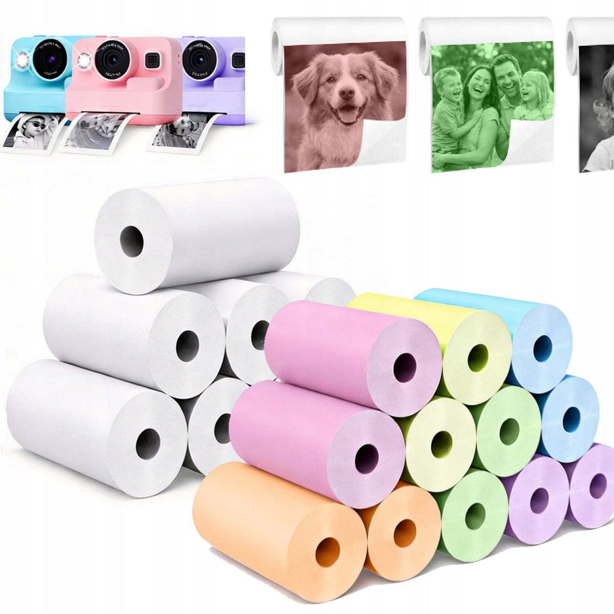 THERMAL PAPER ROLL CARTRIDGES FOR INSTANT CAMERA 20 PIECES