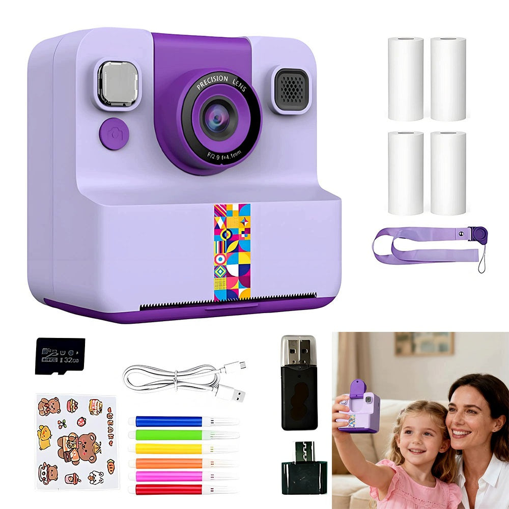 THERMAL PRINTER CAMERA DIGITAL CAMERA CHILDREN INSTANT PRINTING+5 ROLLS