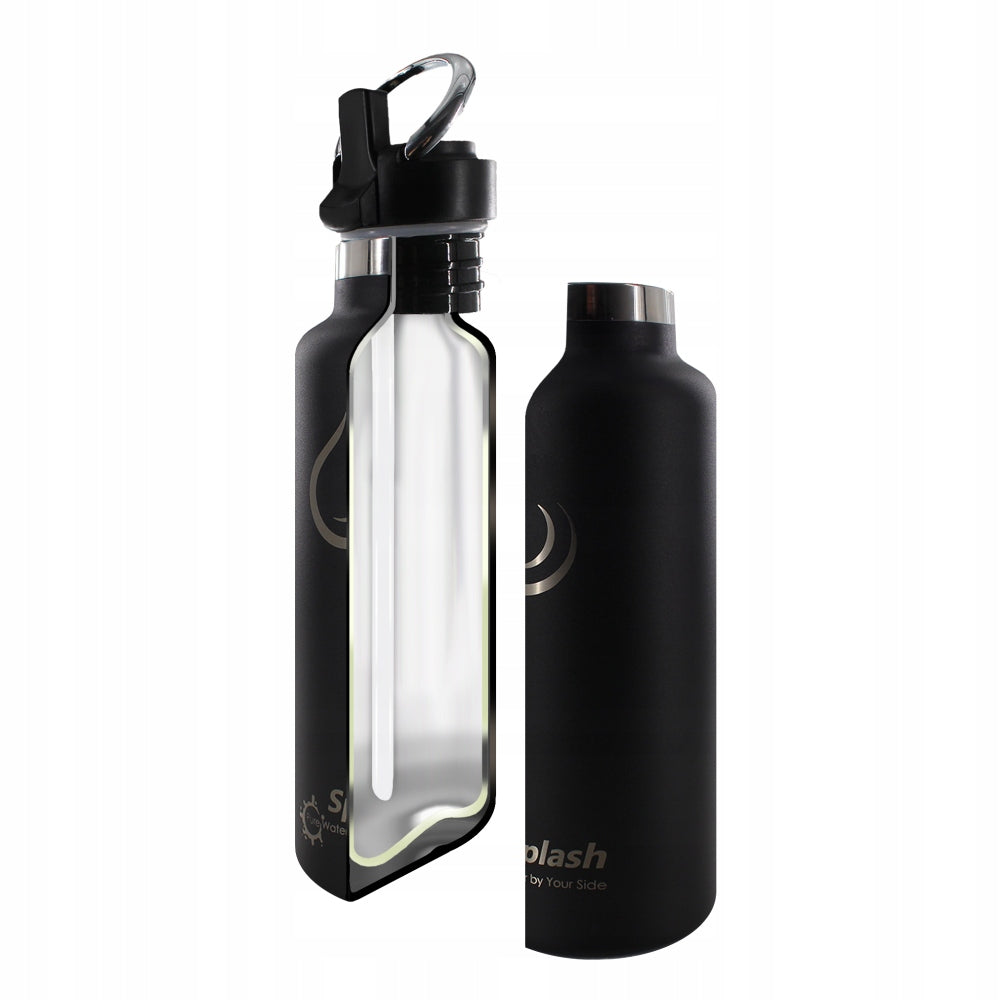 THERMAL WATER BOTTLE, COFFEE, TEA FOR CAR, NON-SLIP 600ML, BPA FREE Model SPLASH WHITE