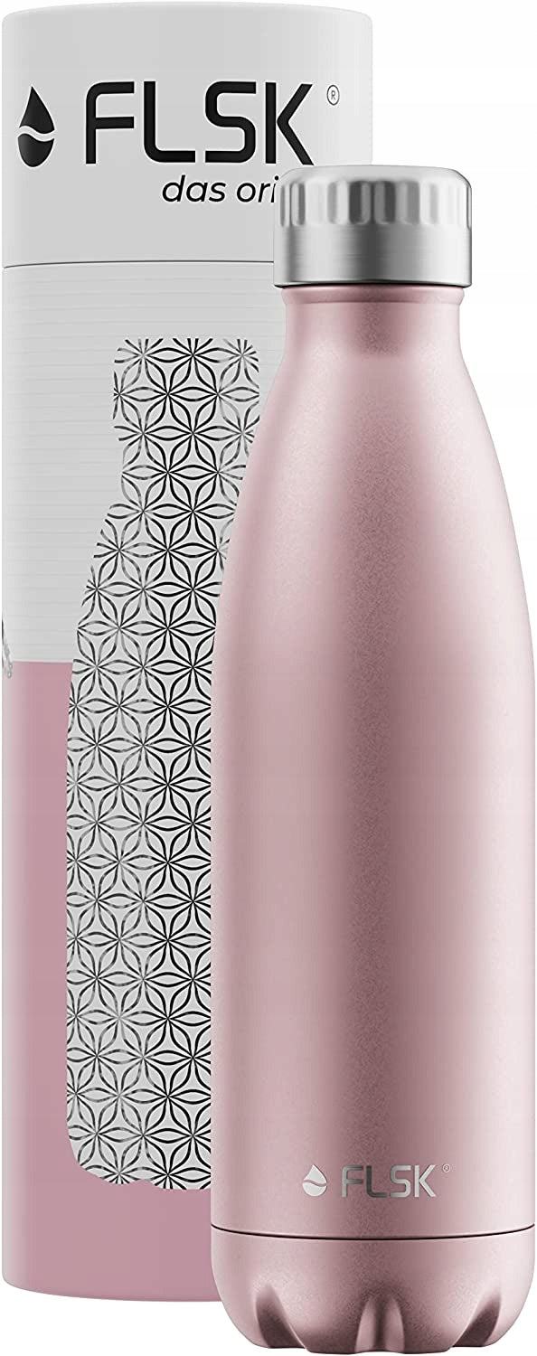 THERMAL WATER BOTTLE FLSK 500ML + ROSE GOLD CLEANING PEARLS Color pink