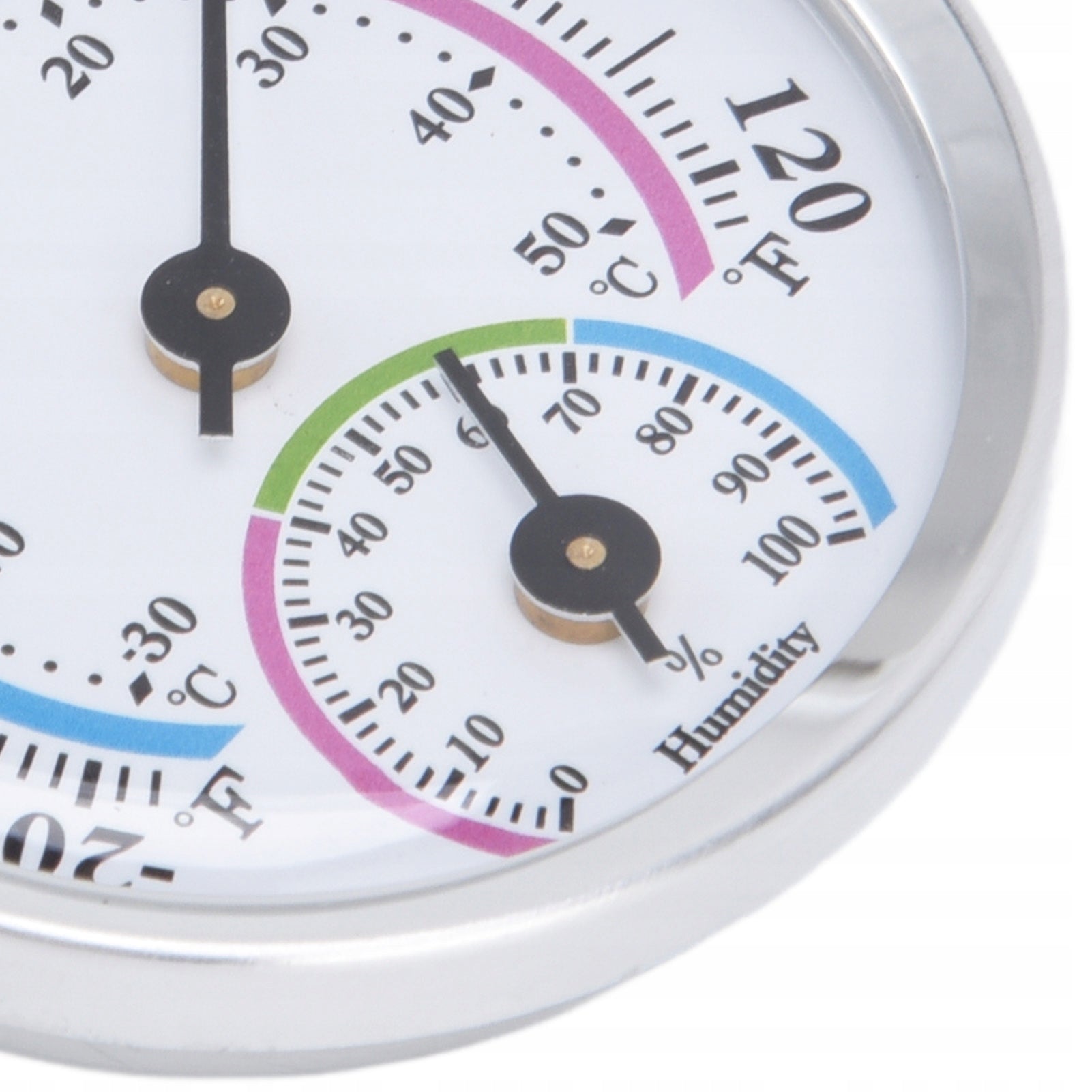 THERMOMETER ANALOG HYGROMETER GREENHOUSE MINI WALL HANGING INTERNAL Color silver