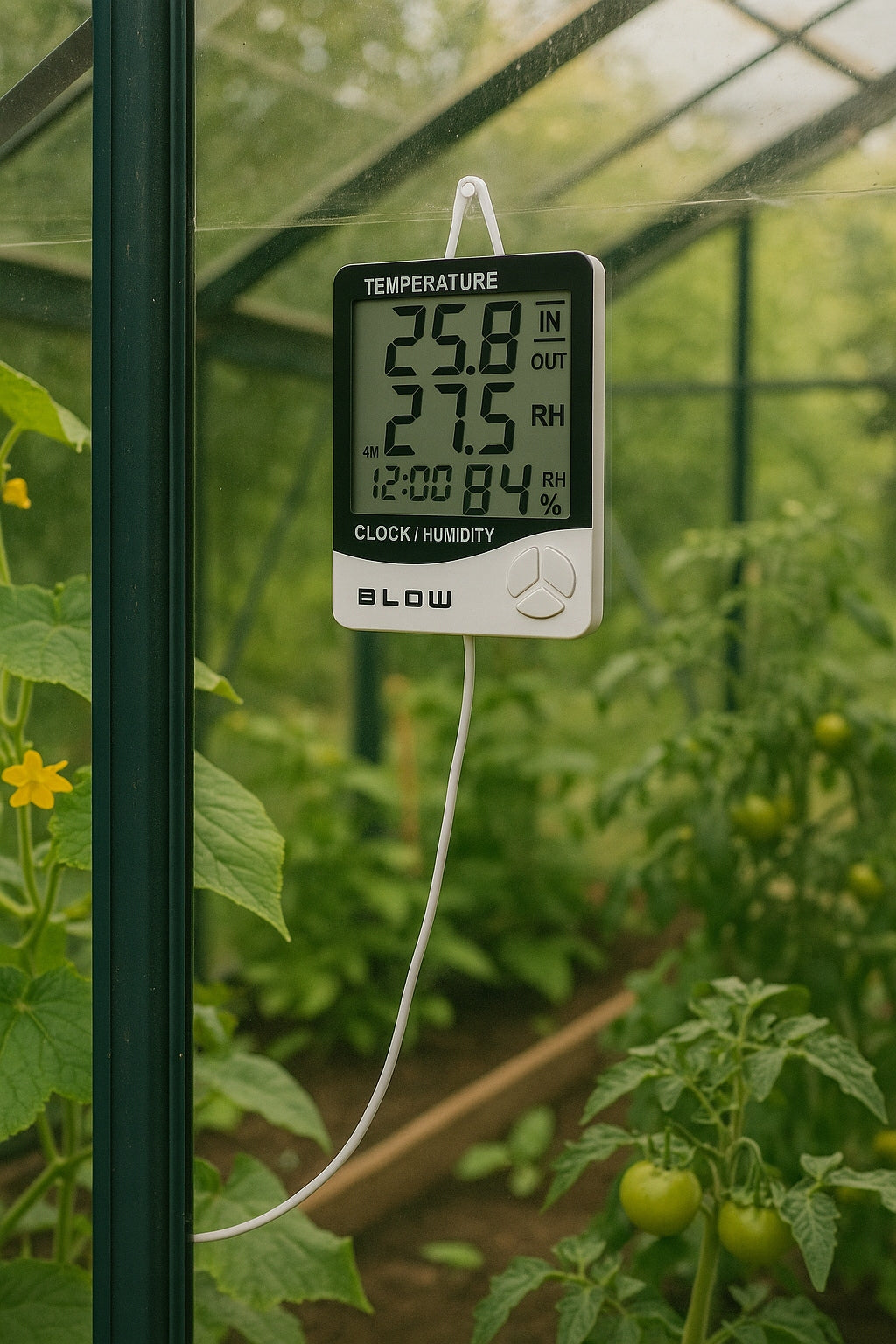 THERMOMETER WEATHER STATION WEATHER HYGROMETER CLOCK BATTERY SET PROBE LCD Brand Blow