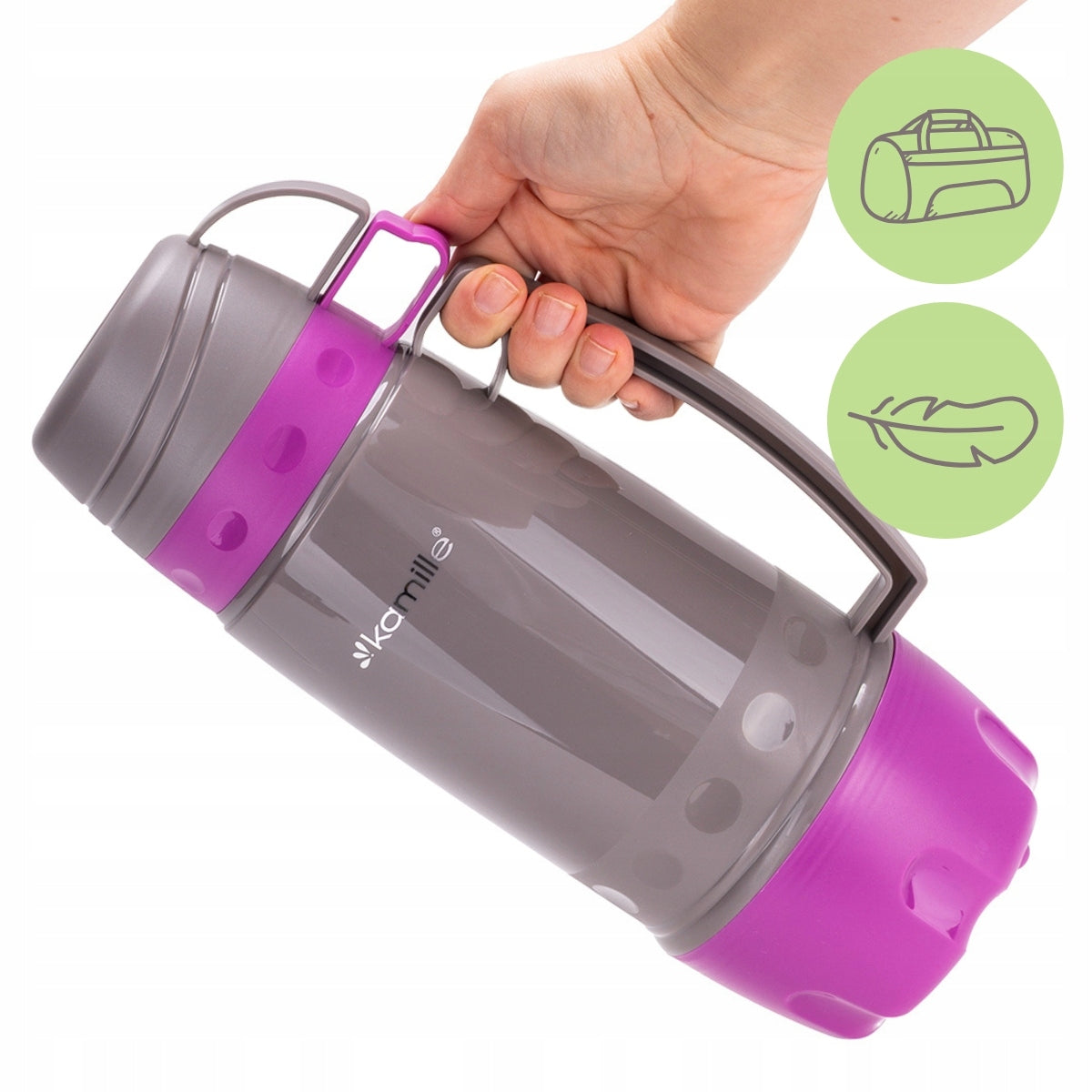 THERMOS BOTTLE THERMAL MUG GLASS CARTRIDGE 1000 ml KAMILLE Manufacturer code KM2080