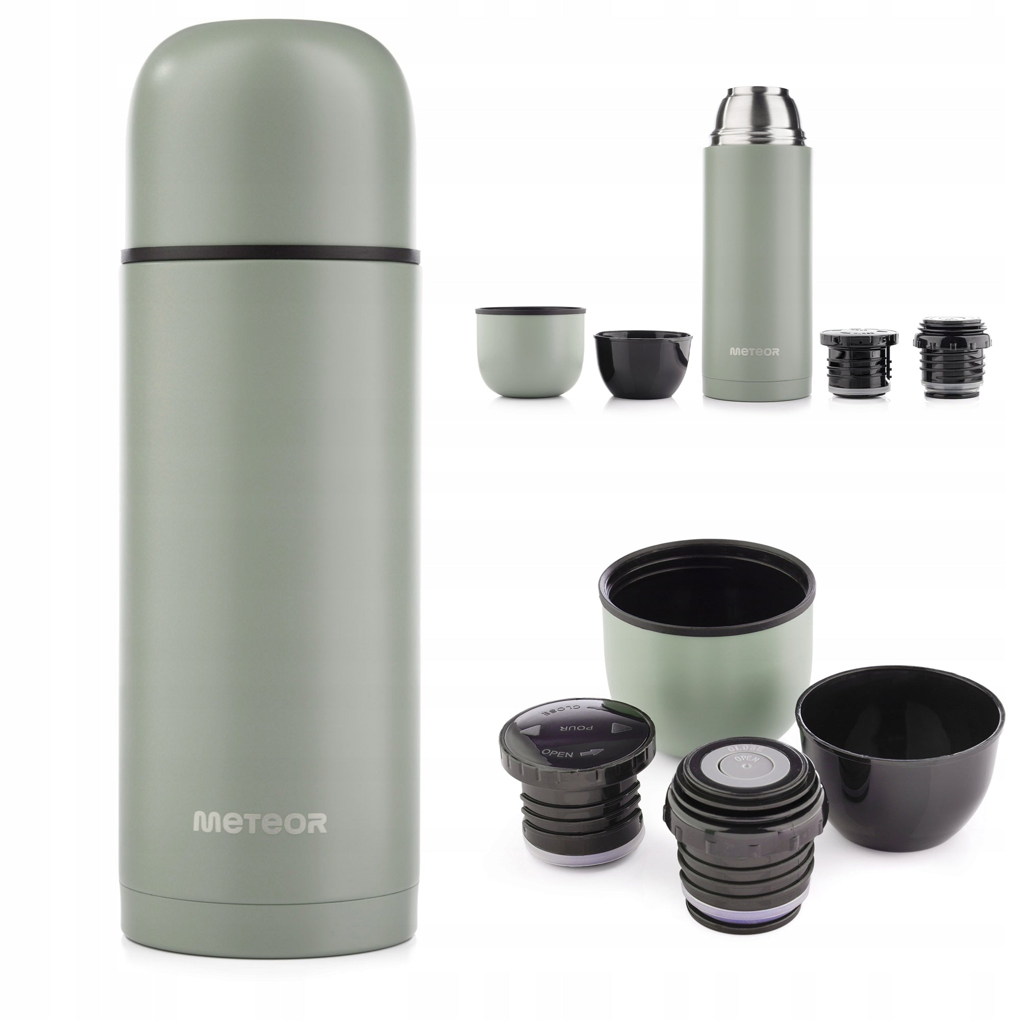 THERMOS FOR COFFEE TEA VACUUM TOURIST DRINKS METEOR 1l 2cups do24h