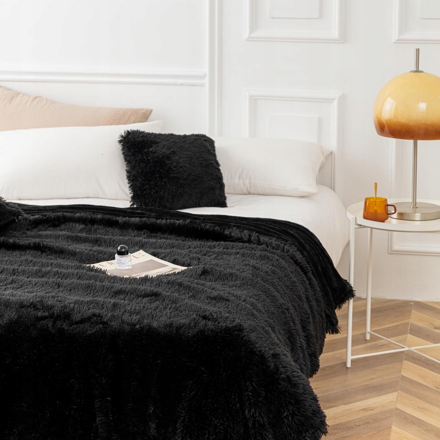 THICK AND SOFT BLANKET PLAID HAIRY BEDSPREAD PLAID 70x150 CM WARM Brand Spod Igły i Nitki