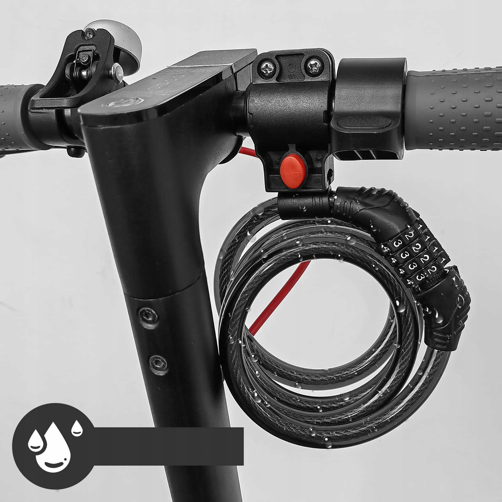 THICK BICYCLE LOCK CIPHER CODE FOR BIKE CLASP BICYCLE SECURITY Manufacturer code Blokada rowerowa 90cm czarna