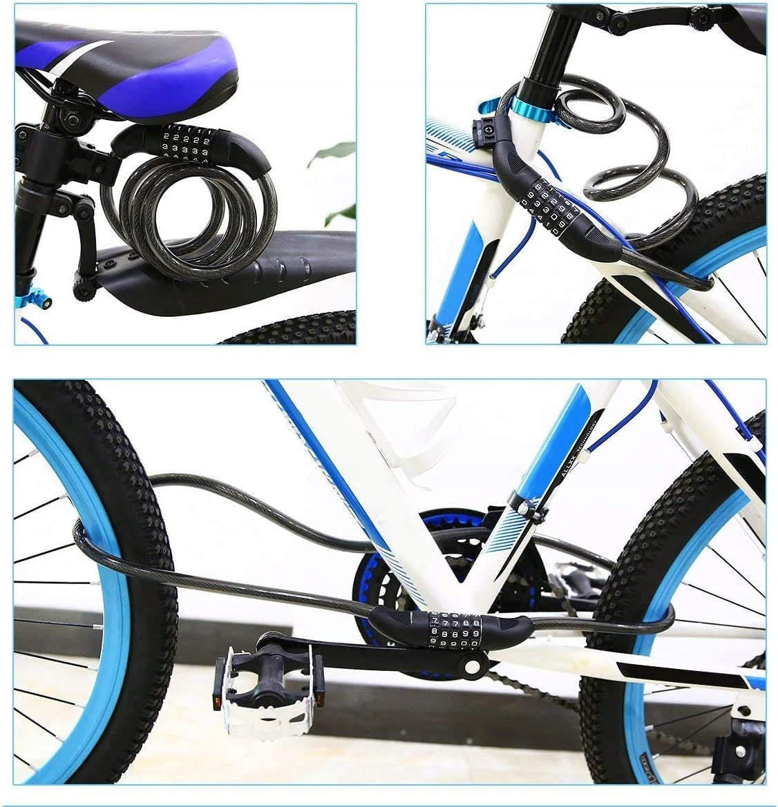 THICK BICYCLE LOCK CIPHER CODE FOR BIKE CLASP BICYCLE SECURITY Model Blokada rowerowa 90cm czarna