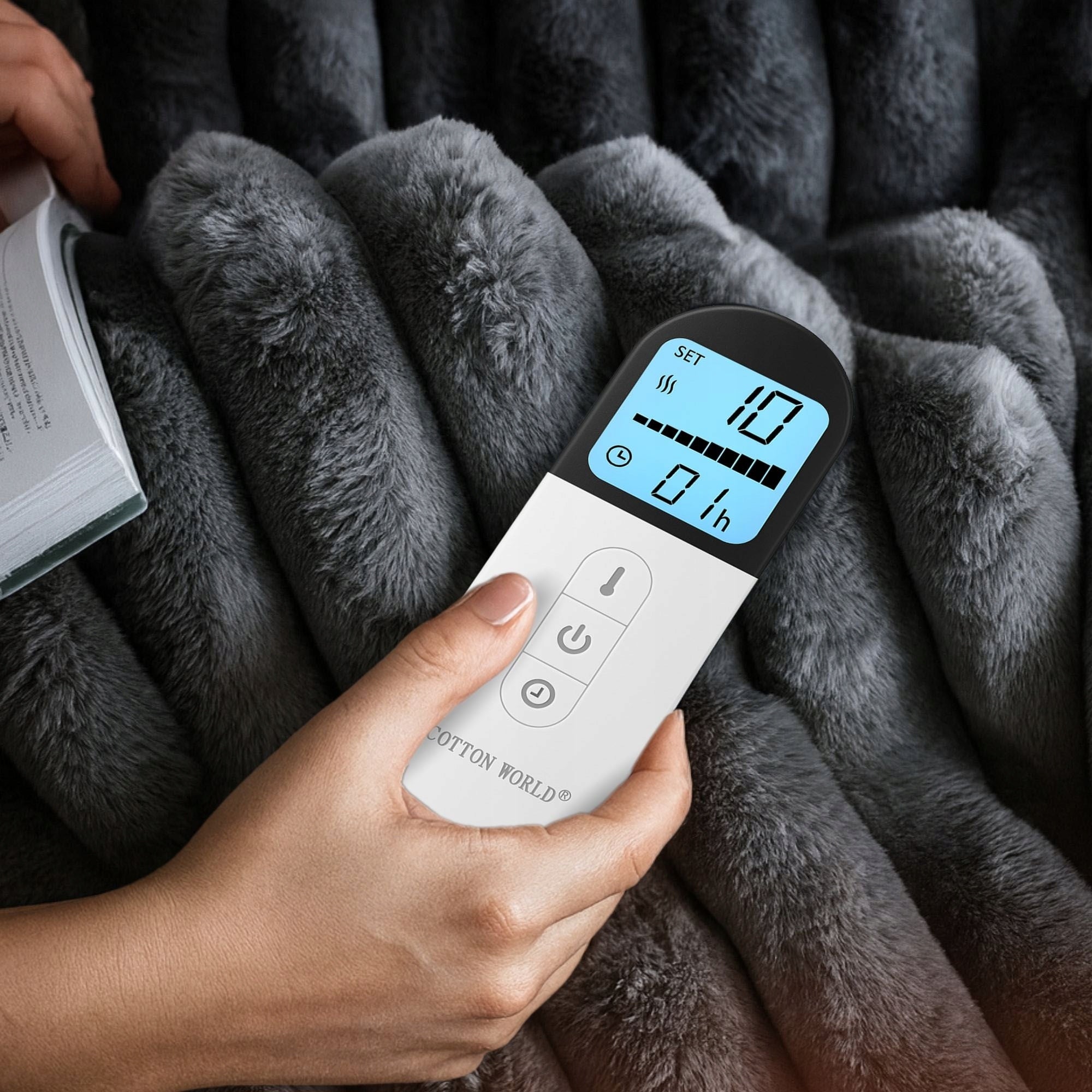 THICK ELECTRIC BLANKET 180X160 HEATING MAT SOFT FLUFFY + REMOTE CONTROL + TIMER Medical device no