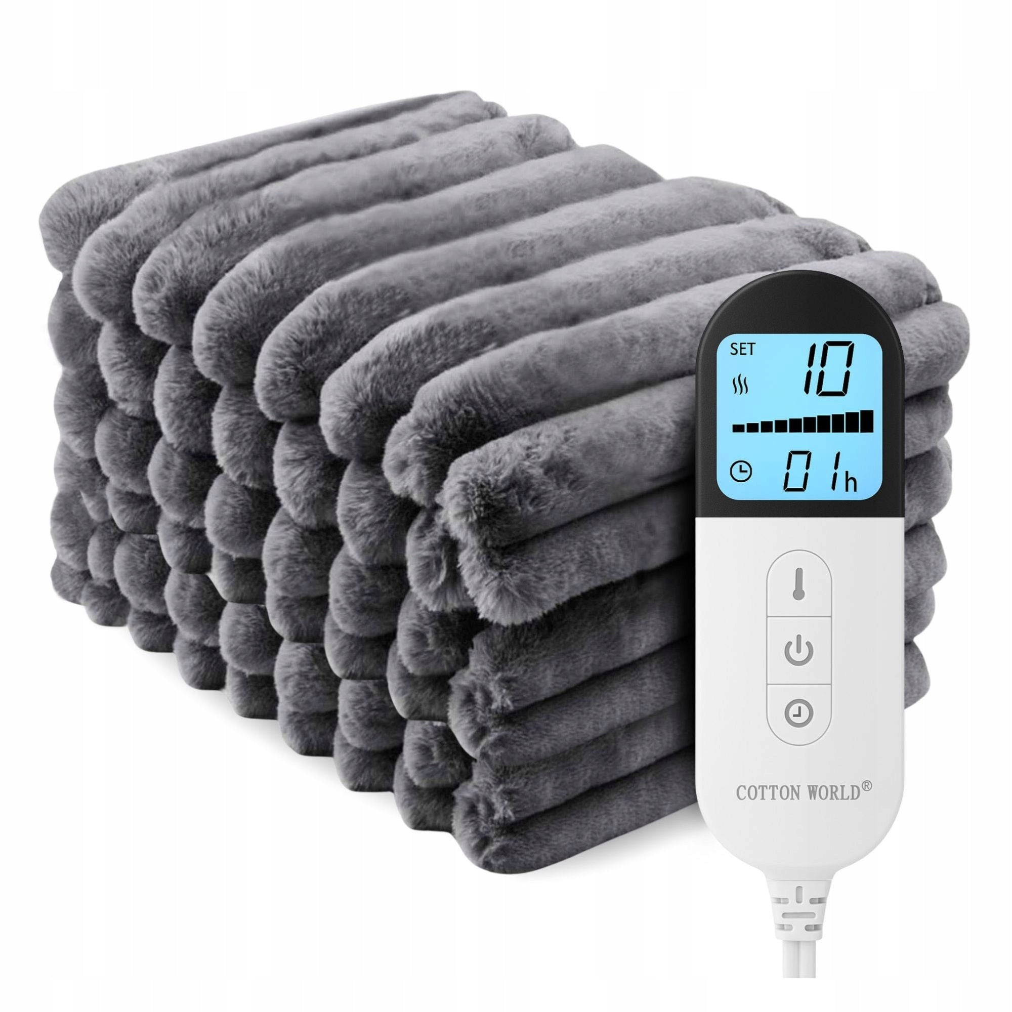THICK ELECTRIC BLANKET 180X160 HEATING MAT SOFT FLUFFY + REMOTE CONTROL + TIMER