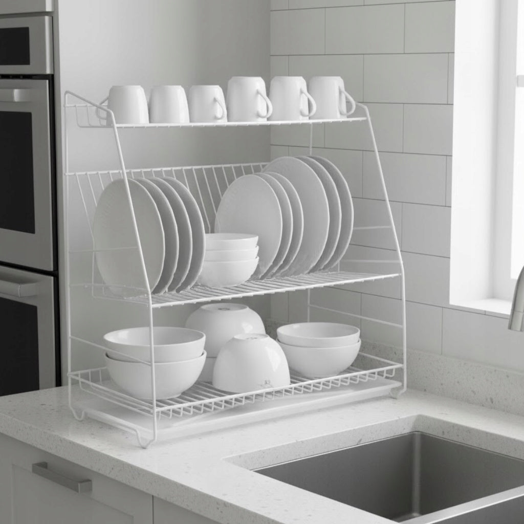 THREE-LEVEL DRYER 51x50 CM DISH DRAINER STANDING HANGING WHITE Manufacturer code 234
