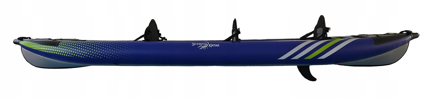 THREE-PERSON KAYAK PUMPED TOURIST STABLE HYBRID 3 SET Model HYBRID III SOFT KEEL BLUE/LIME