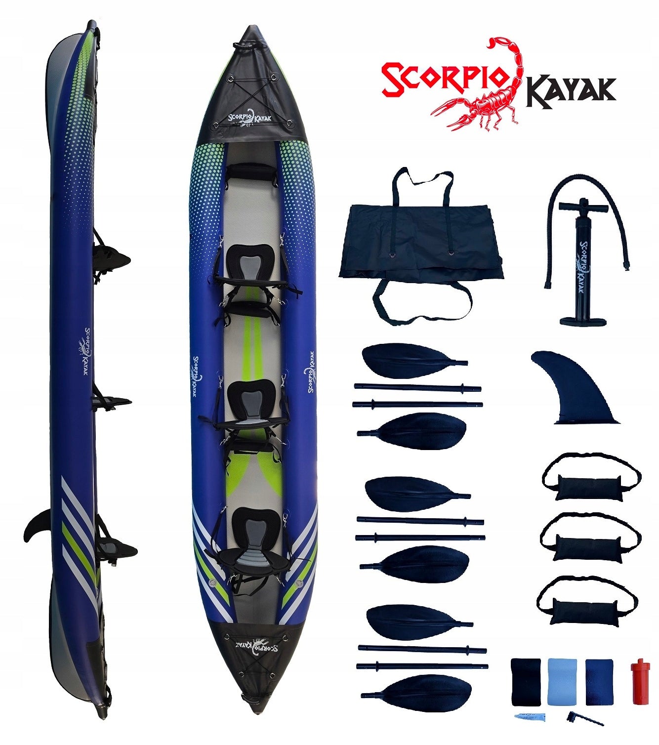 THREE-PERSON KAYAK PUMPED TOURIST STABLE HYBRID 3 SET
