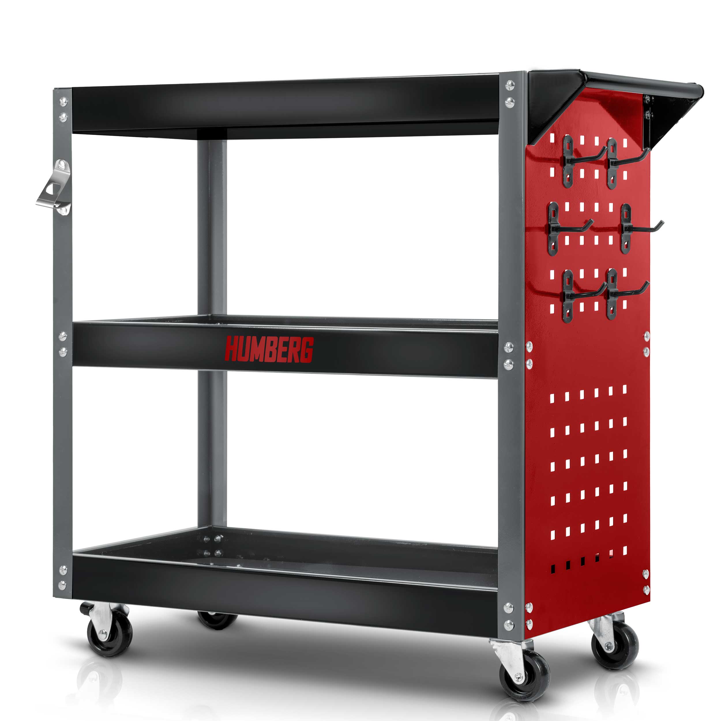 THREE-SHELF WORKSHOP TOOL TROLLEY WITH WALLS 3 LEVELS HUMBERG Manufacturer code 551500