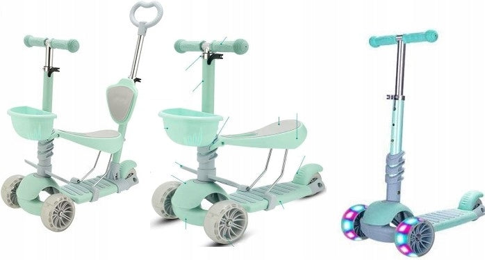 THREE-WHEEL LED SCOOTER 5in1 MINT KIDSTAR Brand no brand