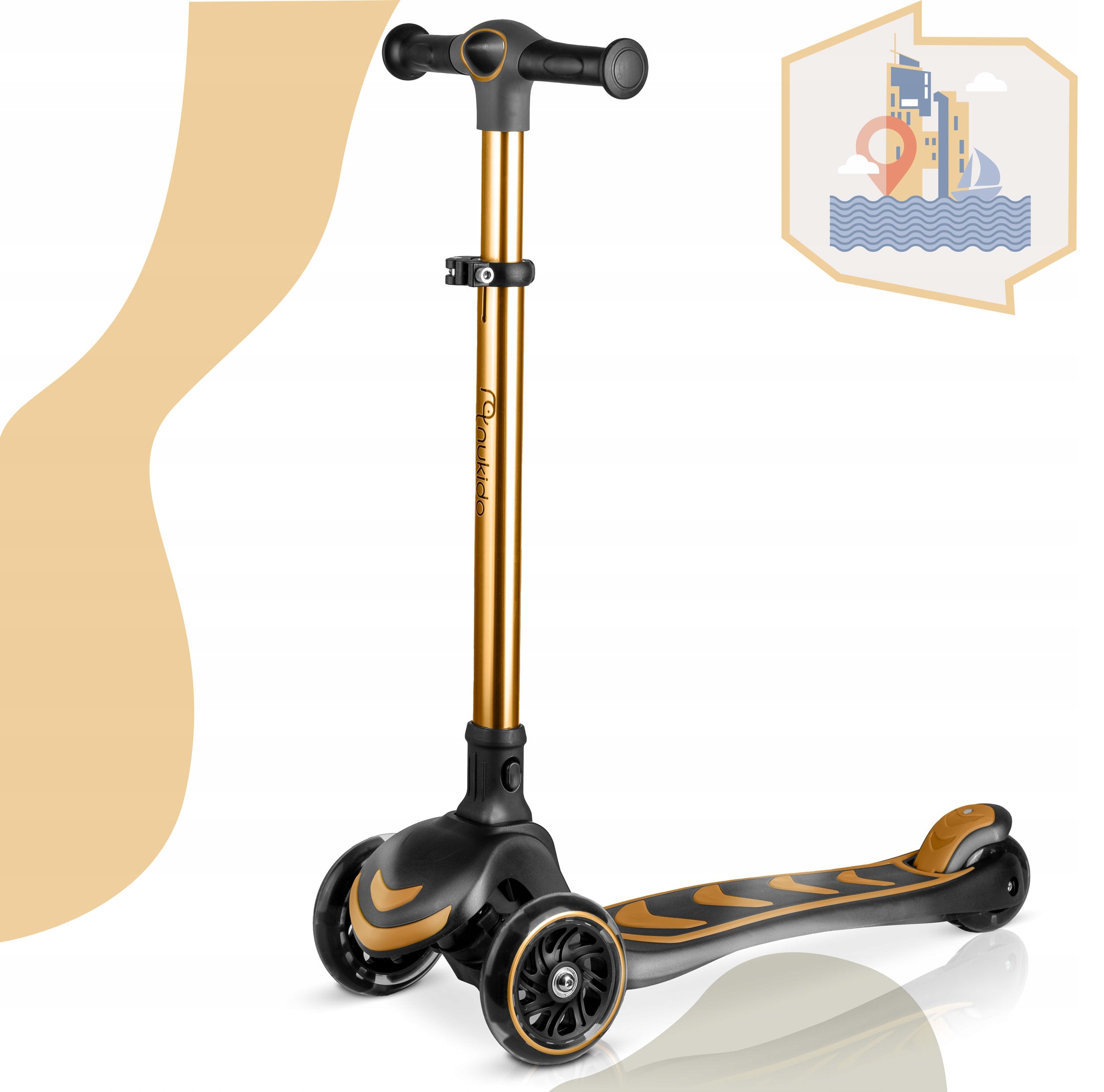 THREE-WHEELED SCOOTER FOR CHILDREN BALANCE SEAT FOLDING LED NUKIDO Manufacturer code 765800