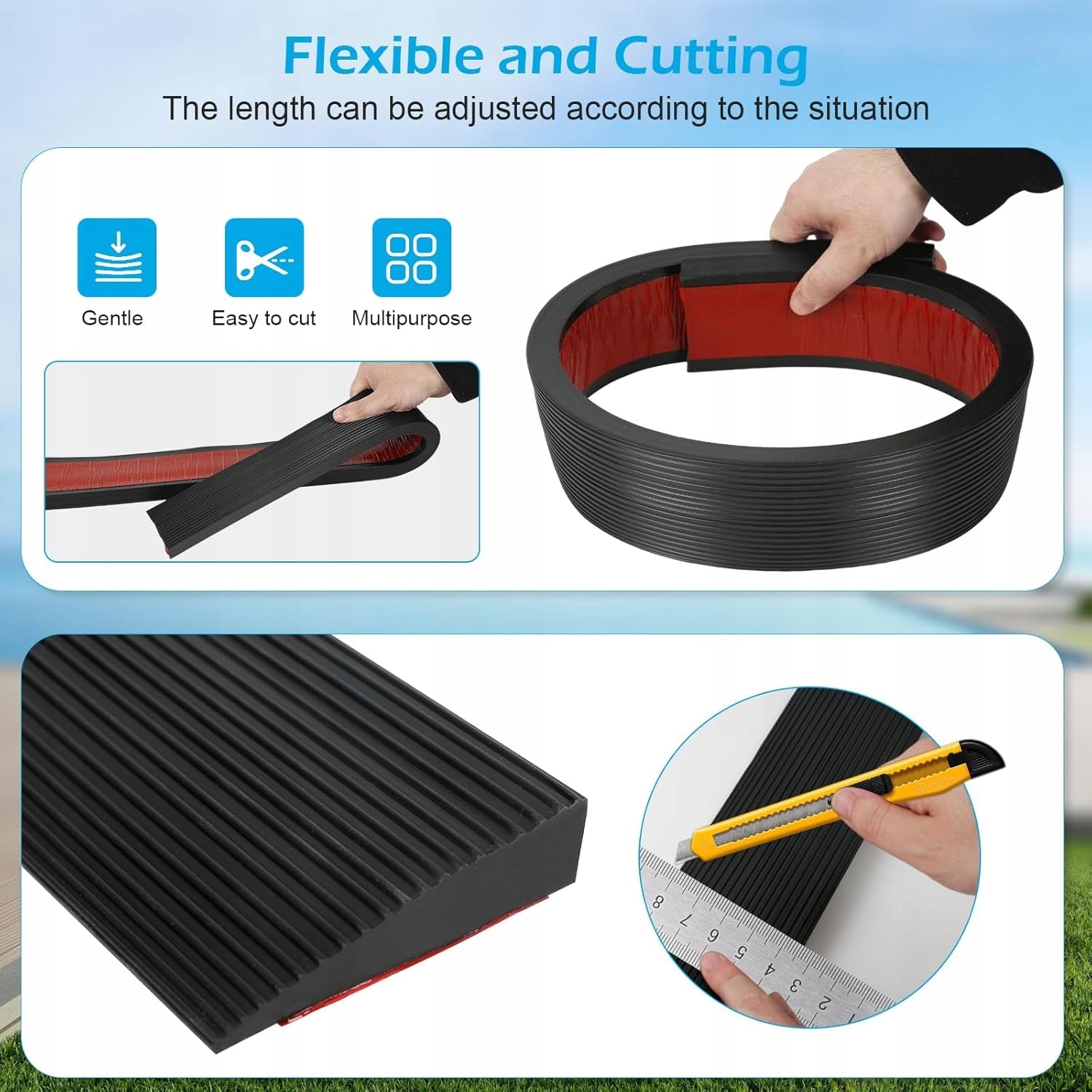 THRESHOLD RAMP RUBBER WHEELCHAIRS BICYCLES DRIVEWAY 90X8X1,5 CM ADJUSTMENT Manufacturer code EU90X80X1,5