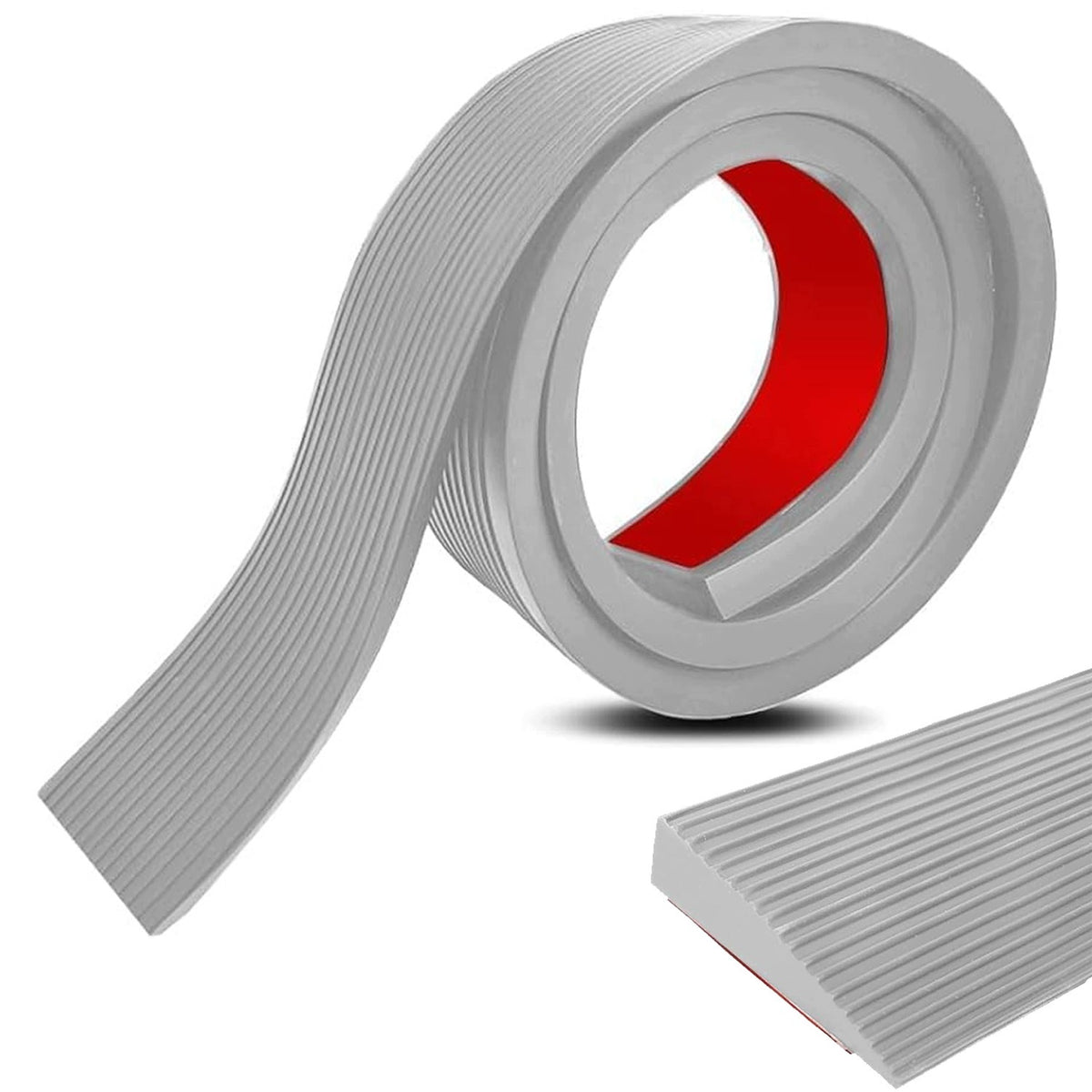 THRESHOLD WASHER WITH RUBBER–RAMP ENTRANCE WHEEL DRIVEWAYS ANTI-SLIP GREY