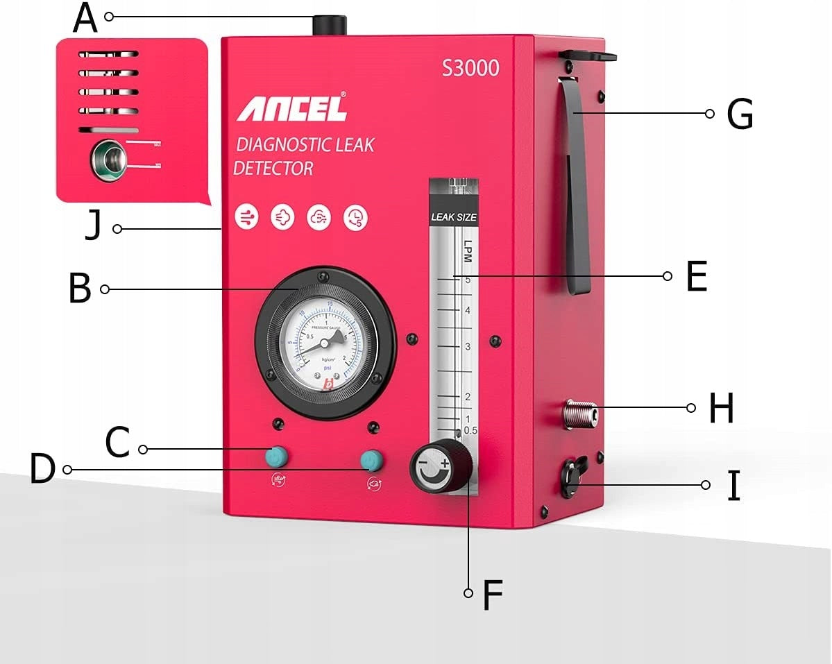 TIGHTNESS TESTER ANCEL S3000 Smoke blower TOP MODEL Manufacturer code S3000