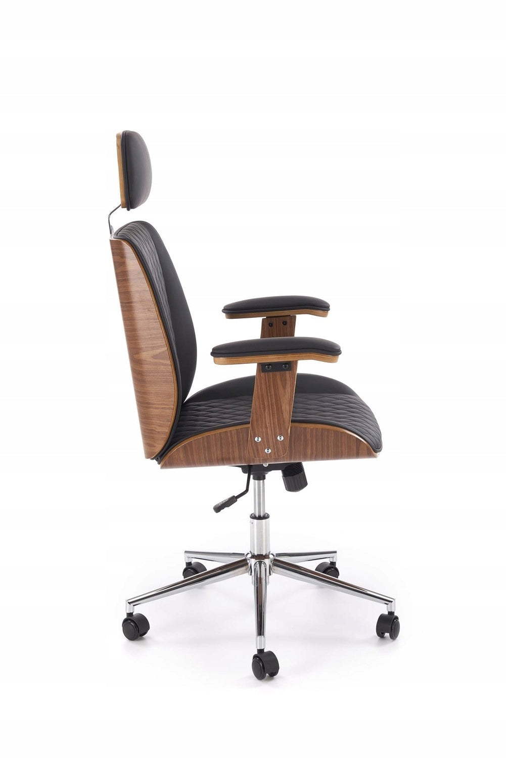 TIMBER Cabinet Chair Wooden Walnut / Black Design Mid-Century TILT Brand Halmar