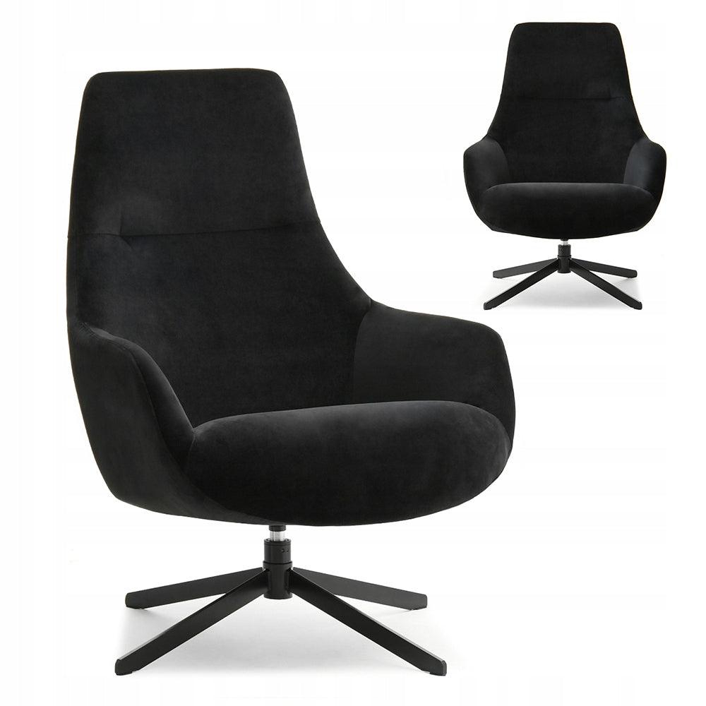 TIMELESS LOUNGE CHAIR WITH SWIVEL SEAT ARMANDO BLACK
