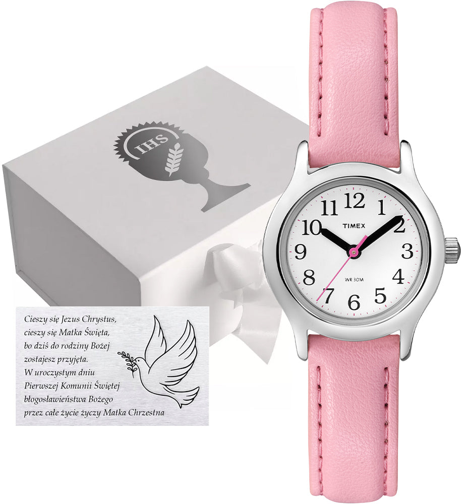 TIMEX watch for girls + elegant box + engraving HOLY COMMUNION