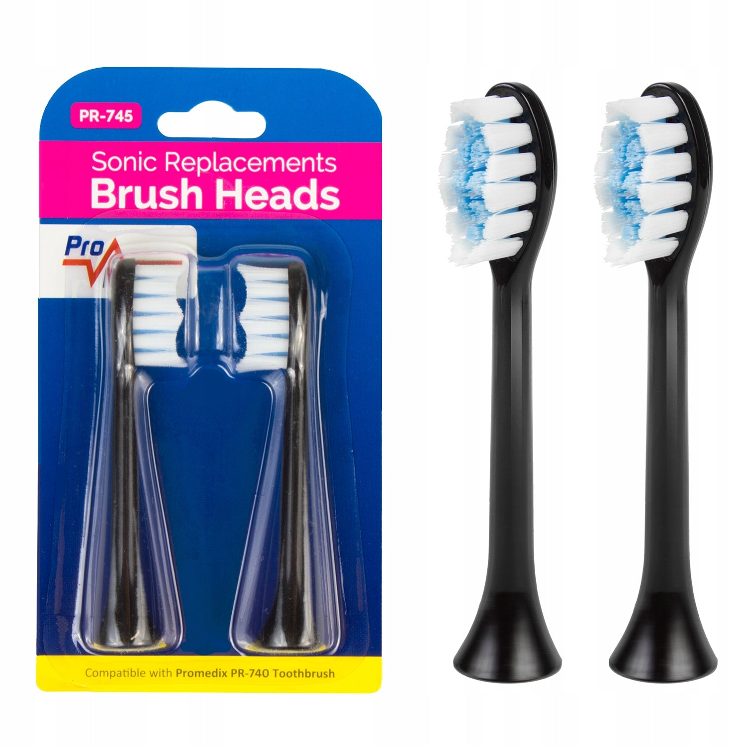 TIP HEADS FOR SONIC TOOTHBRUSH PROMEDIX PR-740 2 pieces