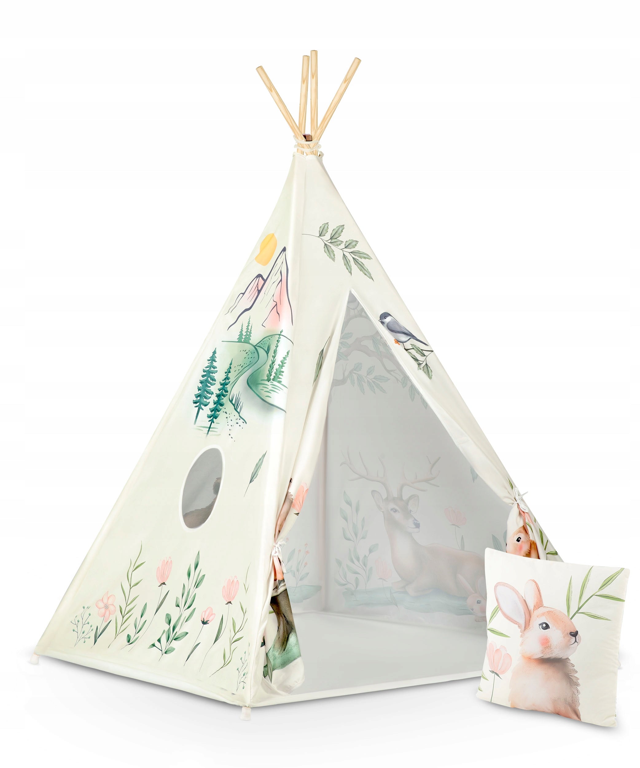TIPI TENT FOR CHILDREN TEEPEE WIGWAM CUSHION FOREST STABILIZER ANIMALS Brand Nukido
