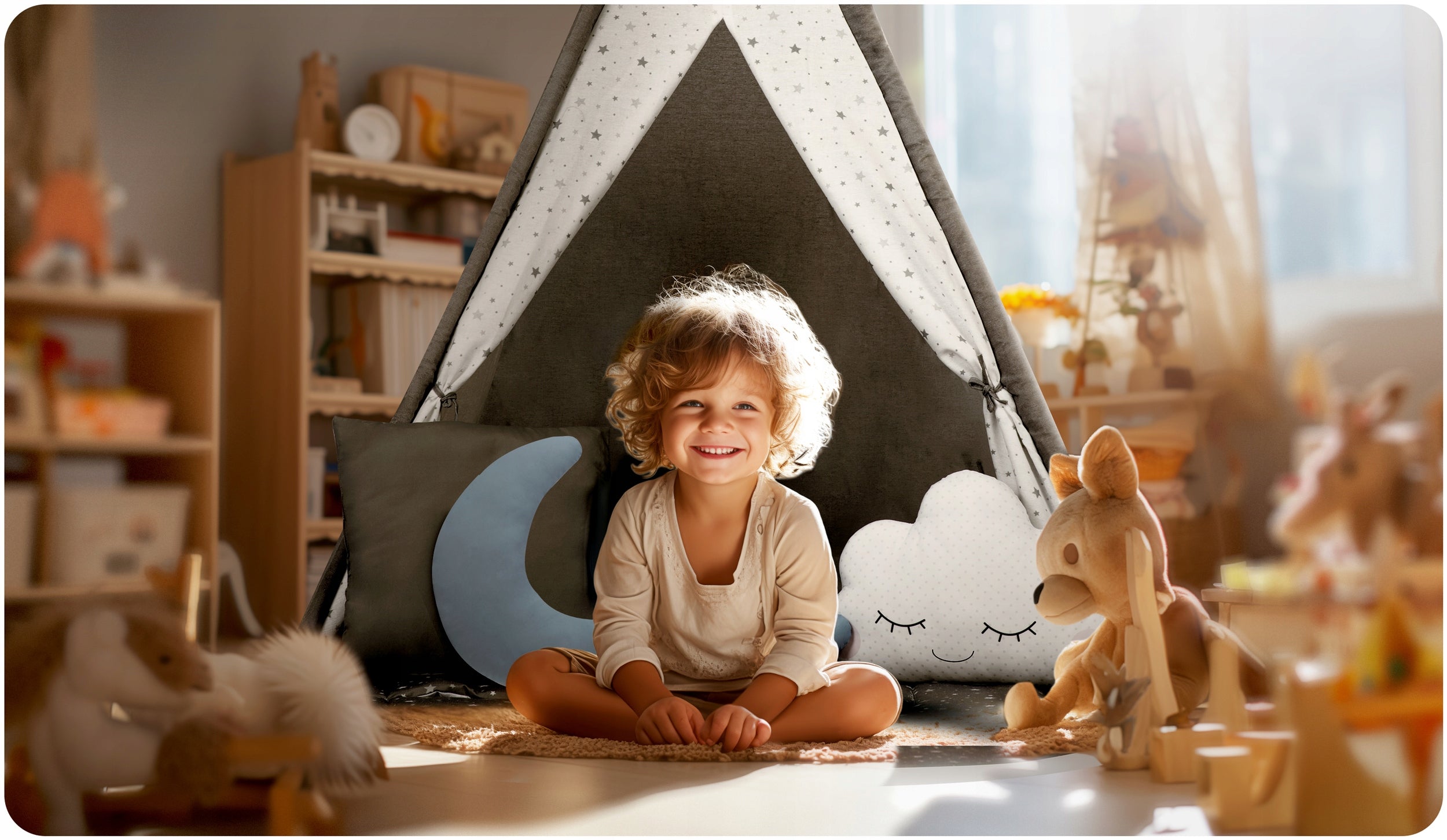 TIPI children's tent TEEPEE Garland Cushions LARGE MAT STABILIZER Brand Nukido