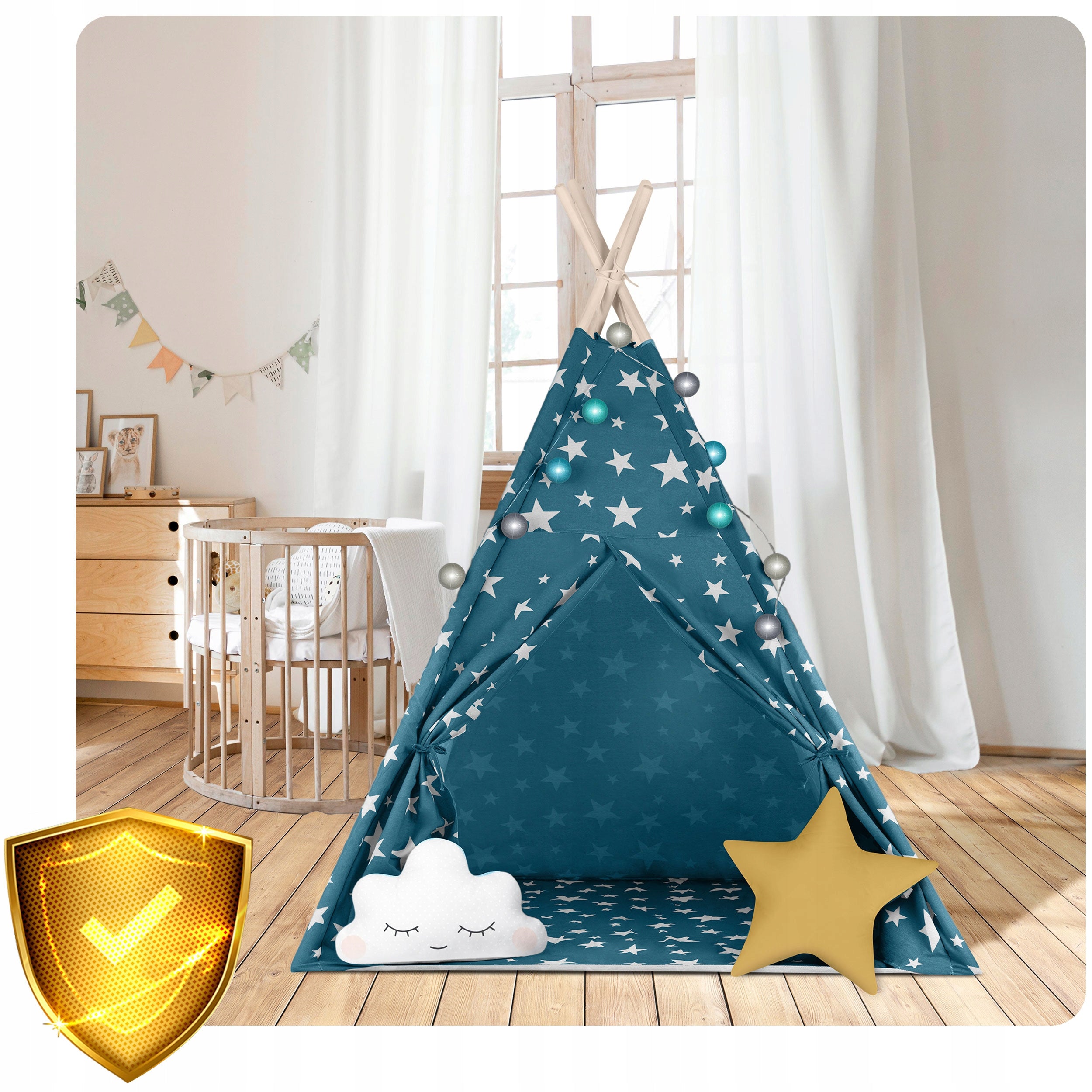 TIPI wigwam tent for children TEEPEE Cushions Lights Cover Nukido Brand Nukido