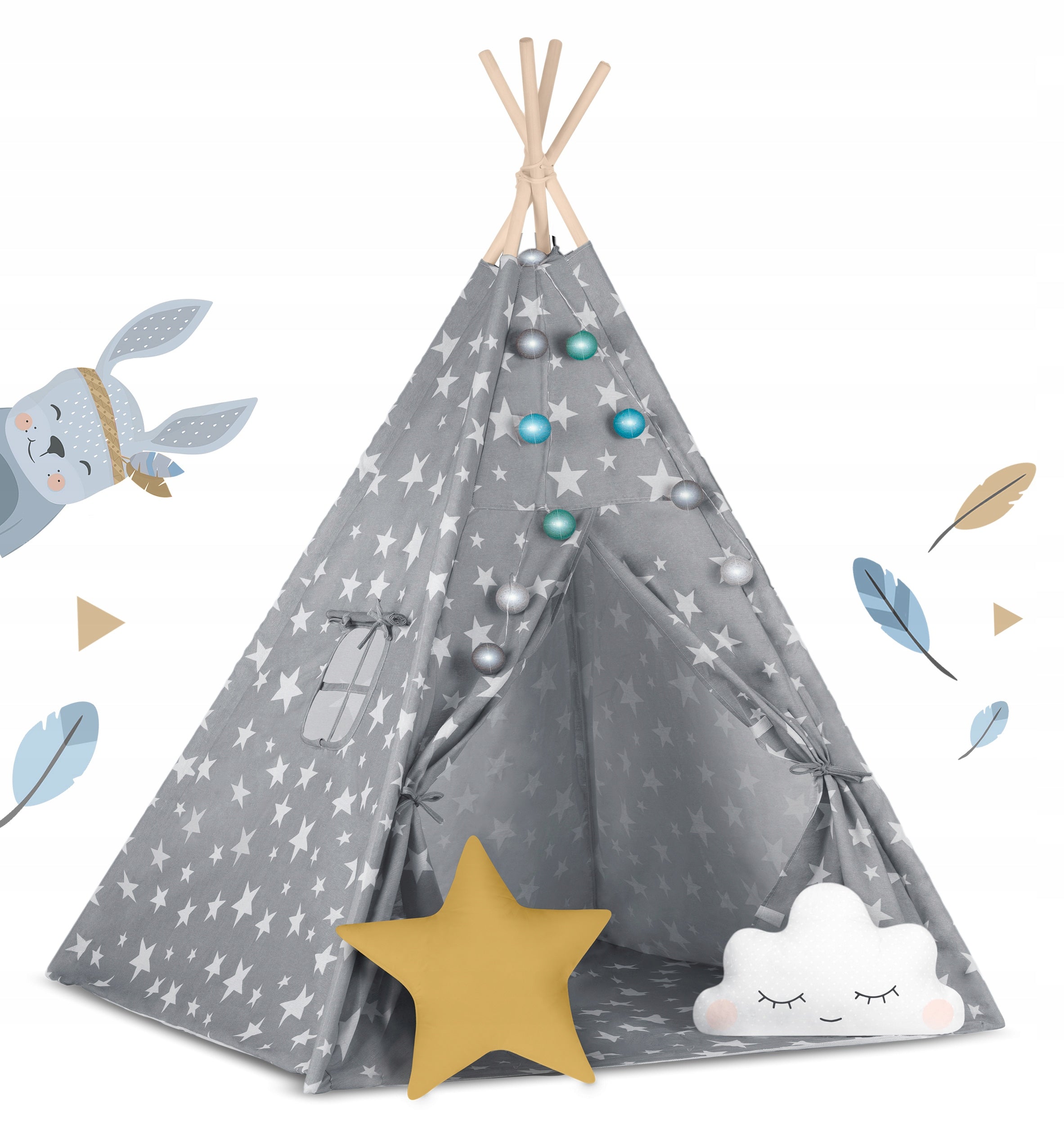 TIPI wigwam tent for children TEEPEE Cushions Lights Cover Nukido Kind igloo, wigwam