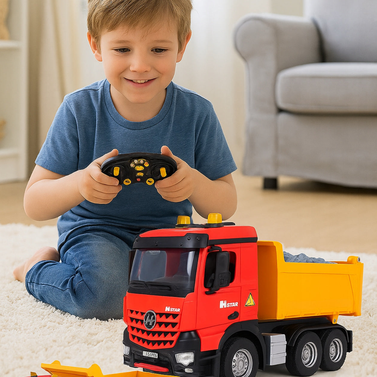 TIPPER REMOTE CONTROLLED TRUCK WITH TRAILER FOR REMOTE CONTROL R/C + EFFECTS EAN (GTIN) 5903902666297