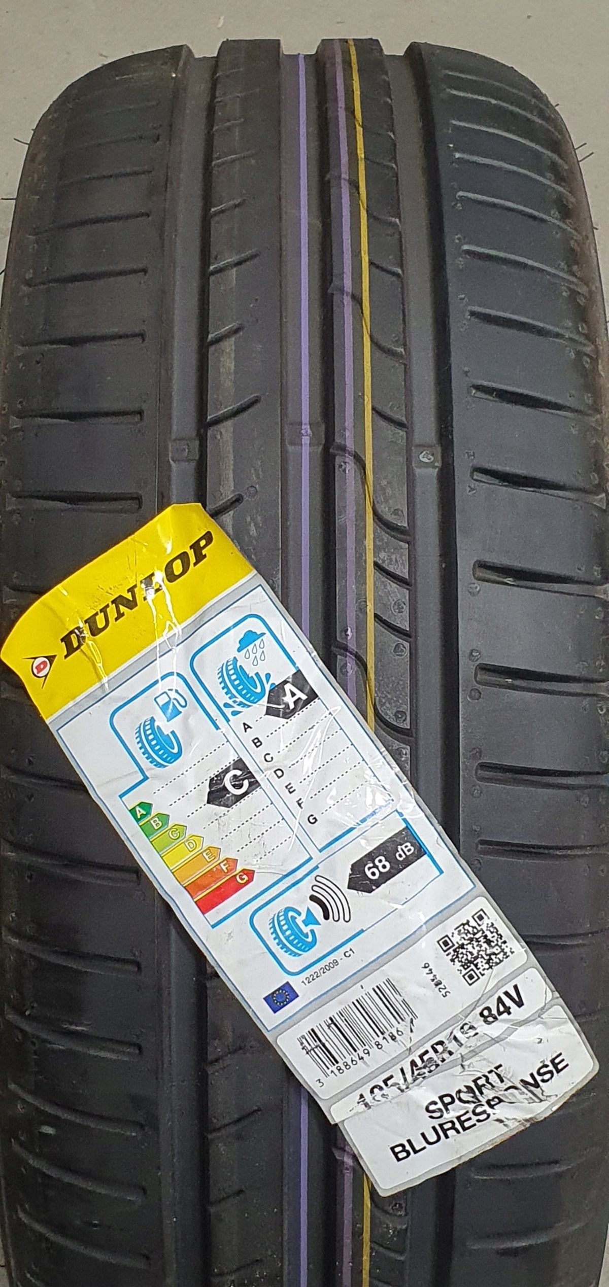 TIRE DUNLOP SPORT BLURESPONSE 195/45R16 84V 195/45/16 AS NEW