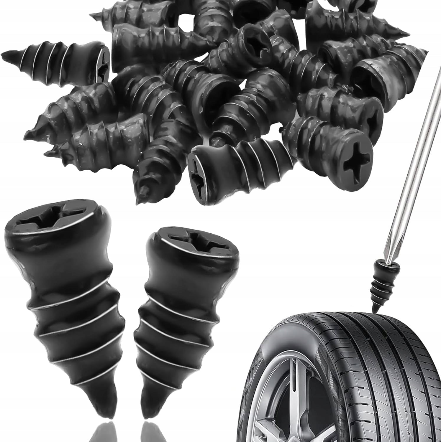 TIRE REPAIR KIT 24x RUBBER VACUUM TIRE REPAIR PINS