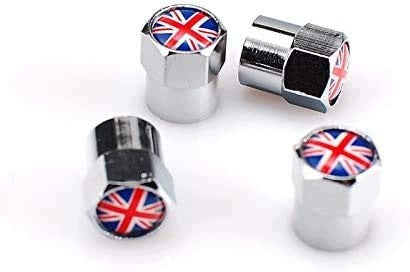 TIRE VALVE CAP BRITISH FLAG COPPER GIFT FOR DRIVER metal