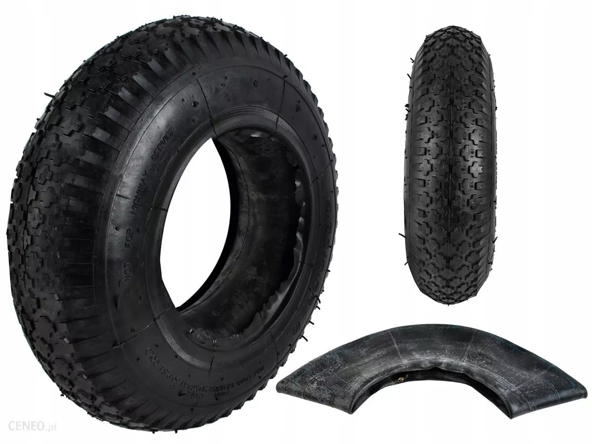 TIRE WITH INNER TUBE WHEEL FOR WHEELBARROW 4.80/4.00-8 TROLLEY 4 PR STRONG Manufacturer code OPONA+DĘTKA KOŁO DO TACZKI 4.80/4.00-8 4PR