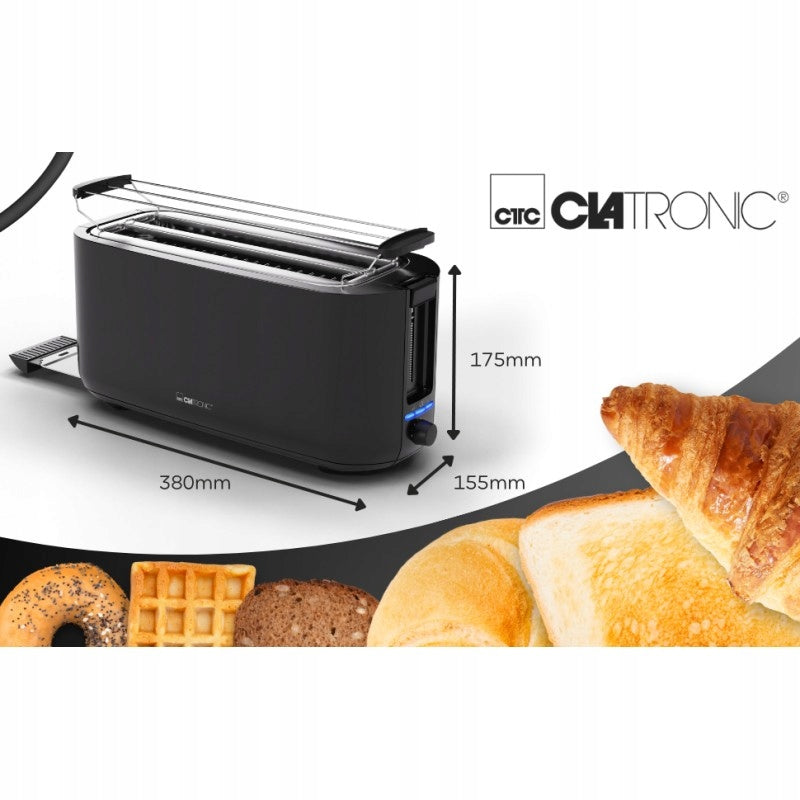 TOASTER 4 SLICES 1400W CLATRONIC XXL DEFROSTING HEATING BUNS Brand Clatronic