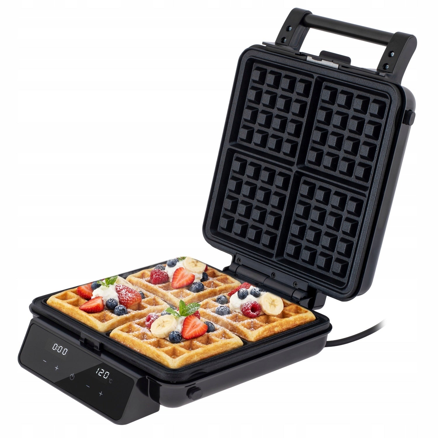 TOASTER 4in1 2200W Grill Waffle Iron Panini Toaster Adjustable Temp. LED Timer Brand ADLER