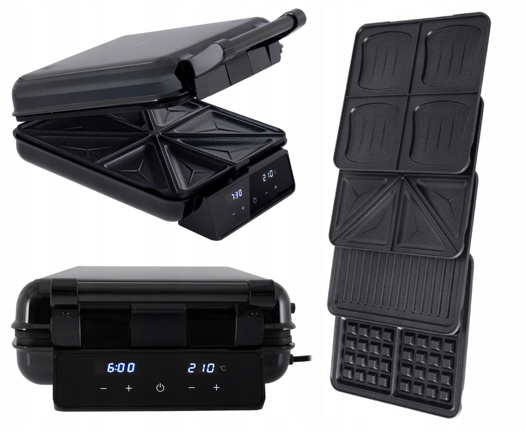 TOASTER 4in1 2200W Grill Waffle Iron Panini Toaster Adjustable Temp. LED Timer Manufacturer code AD3096