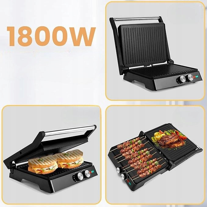 TOASTER ELECTRIC GRILL FOLDING CONTACT TOASTER LARGE 1800 IN TIMER Packaging status original
