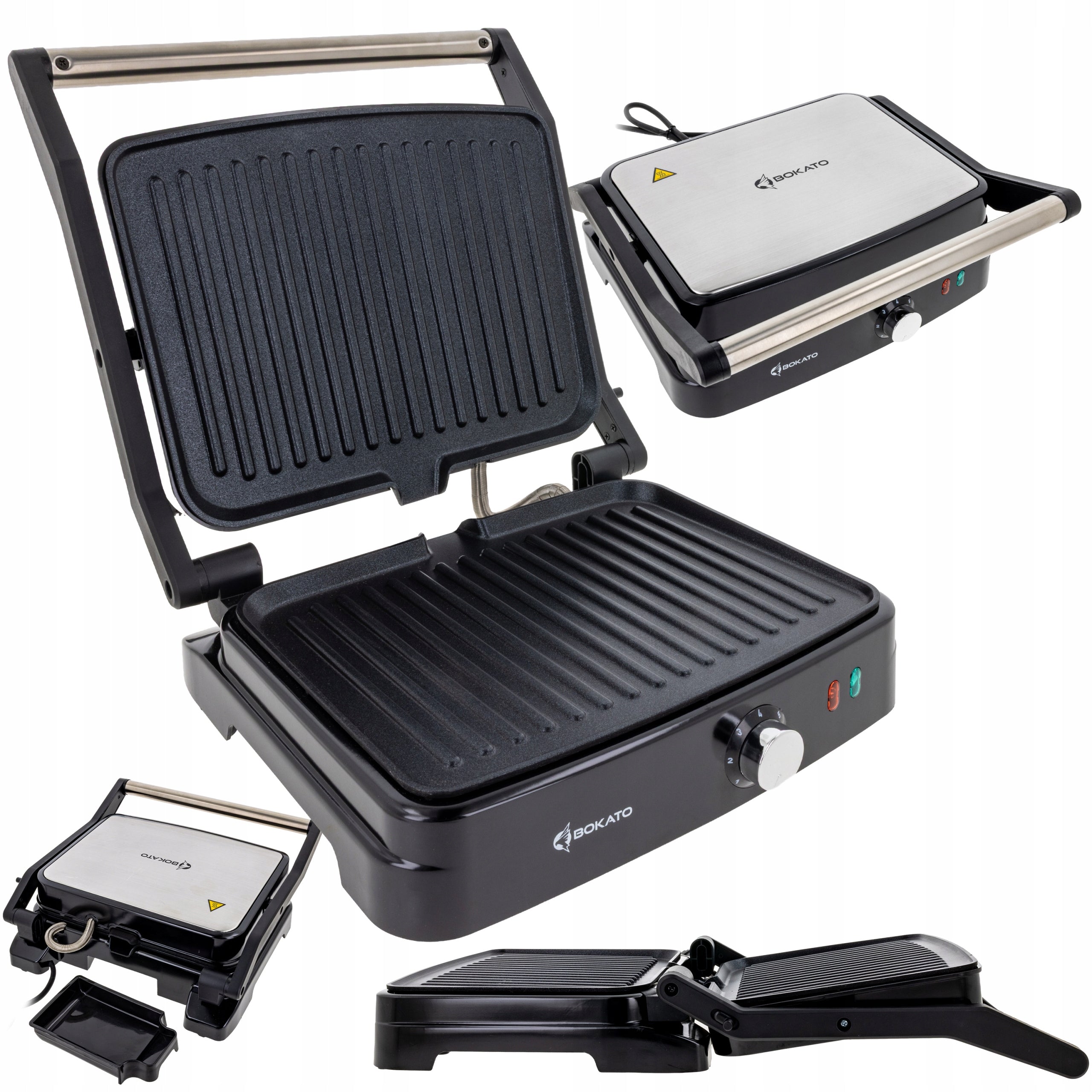 TOASTER ELECTRIC GRILL FOR PANINI MEAT FLAT FOLDING 2000W BOKATO