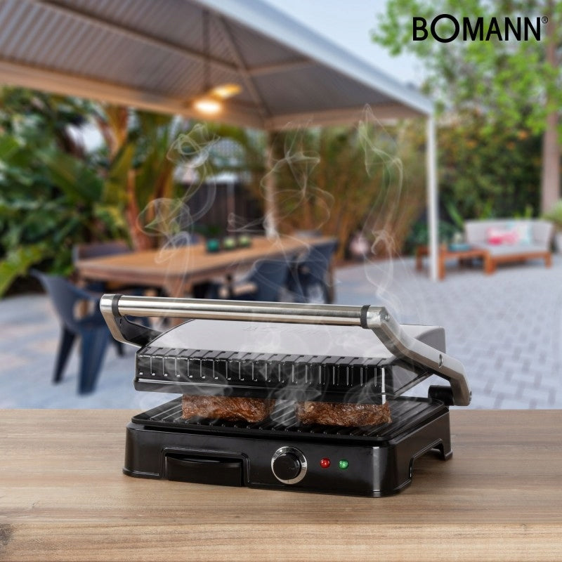 TOASTER ELECTRIC GRILL PANINI STEEL STAINLESS STEEL 2000W GERMAN Brand Bomann